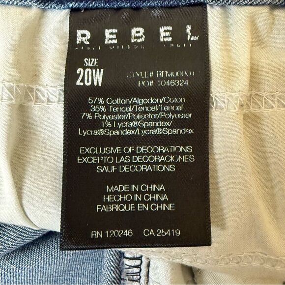 Rebel Wilson Rebel Angels The Pin Up Skinny Jean, 20W Medium Blue Whisker Wash - Picture 8 of 13